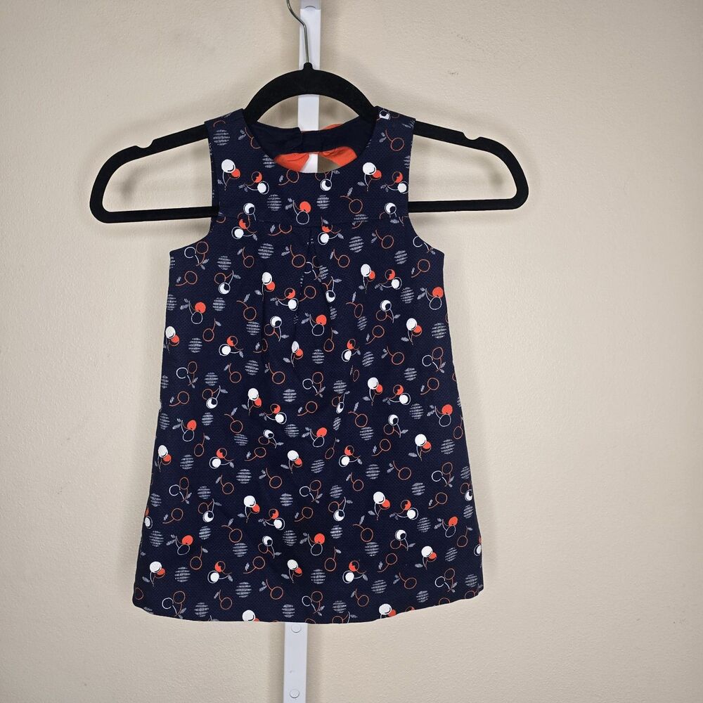 Janie and Jack St. Tropez Sun Dress Navy Blue Cherry Print Girl's Size 3